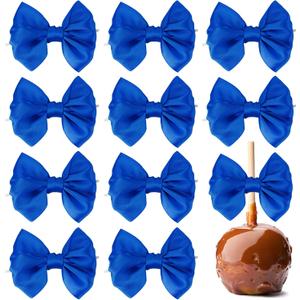 AIMUDI Royal Blue Satin Ribbon Twist Ties & Bows for Treat Bags, Crafts, Gift Wrapping, Cake Pops & Wedding Favors - 24 Counts