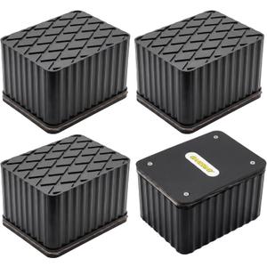 Rubber Blocks for Car Lift, 4 Pack Car Lift Pads 6.3" x 4.7" x 4", Reinforced Surface Lift Blocks Resist Cuts & Wear, Anti-Slip Auto Lift Pads for Lifted Trucks, Jeeps, Off-Road Vehicles