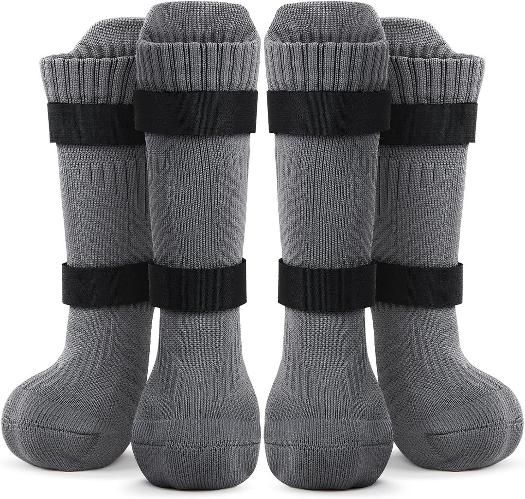 LOOBANI Dog Socks for Outside to Prevent Licking Paws, Dog Socks for Winter Hot Pavement, Dog Booties for Small Medium Large Senior Dogs, Dog Boots & Paw Protectors with Straps (Gray), XL