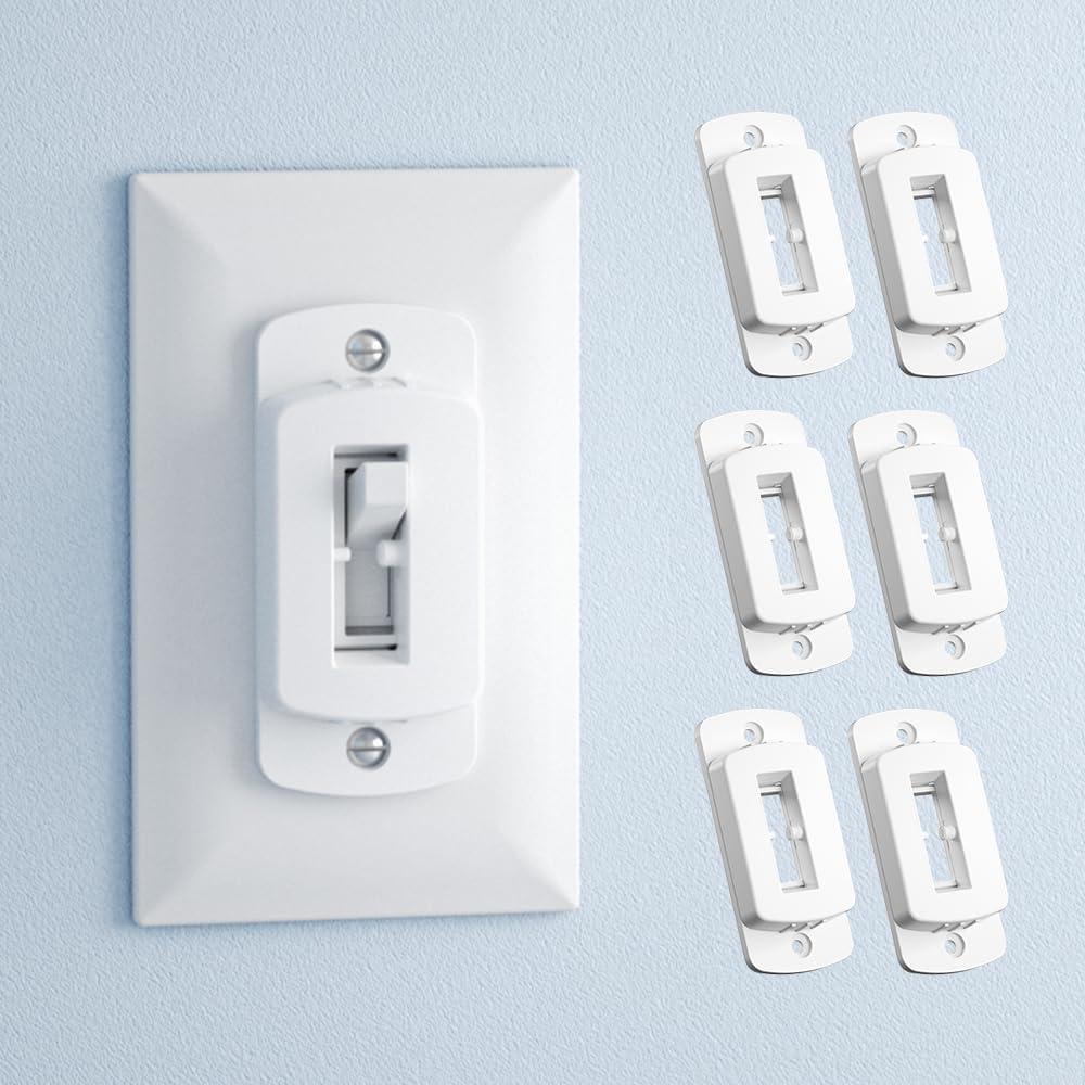 SAFELON 6 PCS Light Switch Cover Guard for Baby Safety, Childproof Light Switch Locks, Wall Switch Covers Prevents Kids from Turning The Lights On and Off
