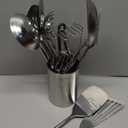 Stainless Steel Kitchen Utensils Set - 12pcs Cooking Utensils Set with Holder, Heat Resistant Kitchen Tool Set for Cooking with Turners, Potato Masher, Spatula, Spoons, Tongs, Whisk