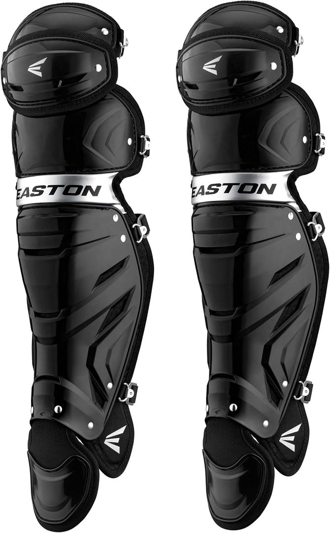 Easton Gametime Youth/Intermediate/Adult Baseball Catcher's Leg Guards (Black)