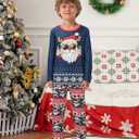 VENTELAN Family Matching Christmas Pajamas Set Holiday Santa Claus Sleepwear Xmas PJS Set for Couples and Kids (L)