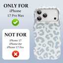 ZIYE Wave Design for iPhone 17 Pro Max Case, Cute White Leopard Pattern for Women Girls Men 2 in 1 Shockproof Bumper Scratch Resistant Protective Cover