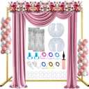 6.6FT x 6.6FT Gold Metal Wedding Arch Frame, Square Balloon Arch Stand Flower Backdrop Stand for Ceremony Birthday Party Bridal Baby Shower Anniversary Photo Background Decorative Arches
