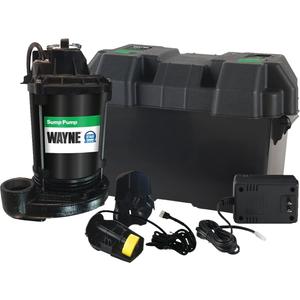 WAYNE ESP25n - 12 Volt Battery Back Up Sump Pump, Battery Not Included - Up to 2,700 Gallons Per Hour - Heavy Duty Basement Sump Pump