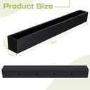 FillTouch 1 Pcs Long Rectangular Planter Box Window Sill Plant Box Metal Water Trough Indoor Large Modern Steel with Drainage Holes Herb Garden Home (32 x 3.5 x 3.5 Inch,Black)