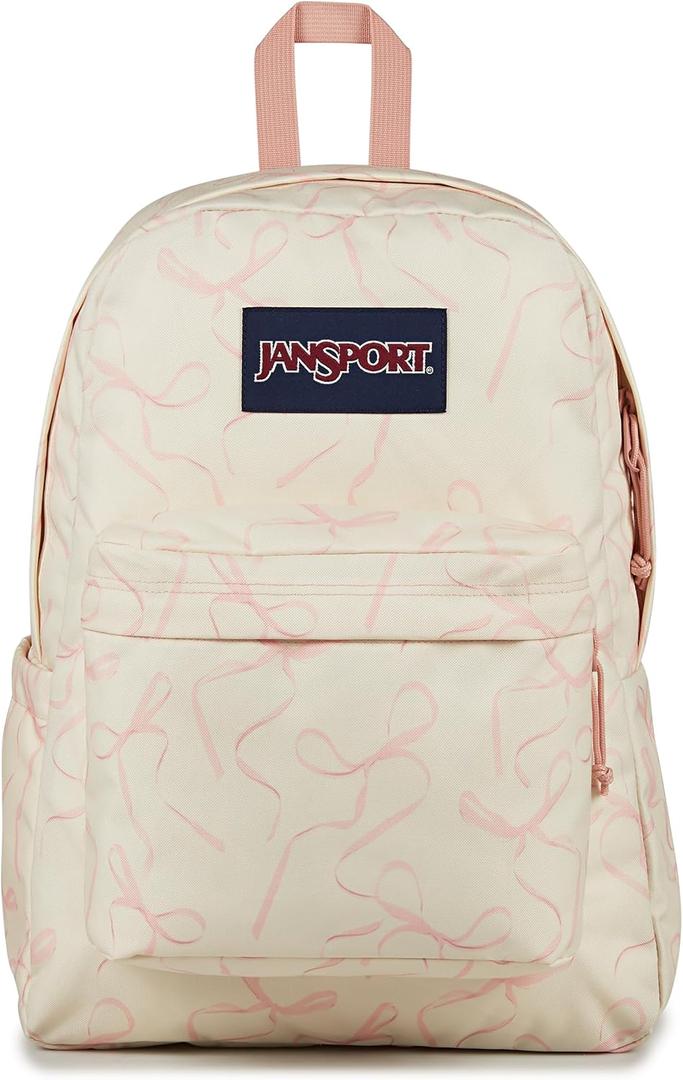 JanSport SuperBreak Plus Backpack with Padded 15-inch Laptop Sleeve and Integrated Bottle Pocket - Spacious and Durable Daypack for Work and Travel - Rows Of Bows
