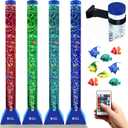 Special Supplies Aquarium Sensory Fish Bubble Light Tube with 16 LED Color Changing Nightlight Effect, Remote Control, and 8 Fishes, Colorful Floor Standing Lamp for Kids and Adults (4 feet)