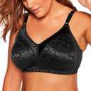 Bali Women's Wireless Lace Bra, Double Support Lace Bras for Women, Stay-in-Place Straps, Full Coverage, Comfortable, 4B, Black