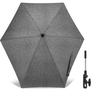 Chair Umbrella with Universal Clamp, 78cm UPF 50+ UV Protection Sun Umbrella, 360 Adjustable Clip-On Shade for Stroller, Beach Chair, Patio, Camping Chair, Wheelchair