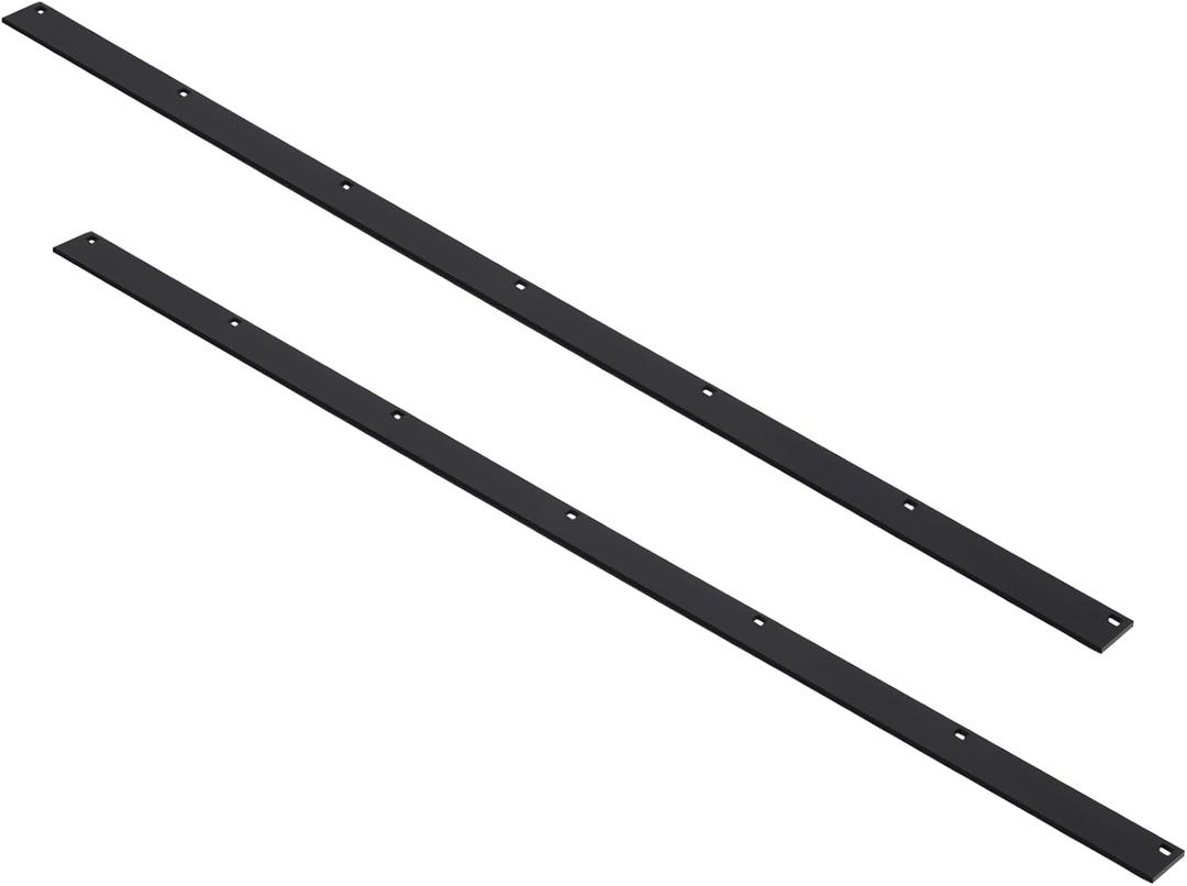 2 Pack Heavy Duty 48" Steel Snow Plow Blade Wear Bar, Replacement Snow Plow Wear Strips - Black Coated, Bolt On Protectors to Extend Life (FBA Delivery)