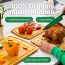 Greener Chef Luxury Wood Cutting Board 3-Piece Set with Vertical Grain Strength Technology - Extra Large Bamboo Cutting Boards for Kitchen with Deep Juice Grooves for Chopping - Lifetime Replacements