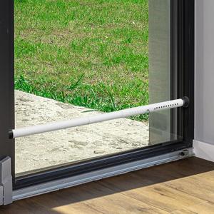 BsBsBest Sliding Door Security Bar 16.5" to 51" Sliding Door Lock Heavy Duty Sliding Glass Patio Door Security Bar Window Security Bar Inside Childproof Adjustable Interior Extra Long White