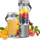 Portable Personal Electric USB Juicer600ML Mini Blender Portable Blender For Shakes and Smoothies juice12 Blades Great for MixingCompactConvenient and Versatile (grey)