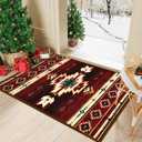 Western Entryway Rug 2x3, Non-Slip Small Area Rugs for Kitchen Entry Hallway Porch Front Door, Washable Throw Rugs with Rubber Backing, Red