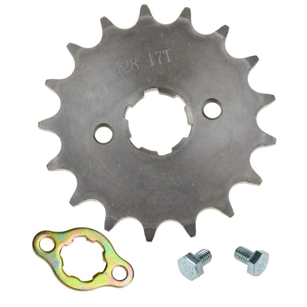 HIAORS 428 17T 17mm Motorcycle Front Engine Sprocket for 50cc 70cc 110cc 125cc 140cc 160cc TaoTao Roketa Coolster Sunl Lifan Chinese ATV Quad Dirt Bike