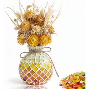 DIY Mosaic Vase Kit for Adults - Waterproof & Non-Slip Craft Set, Complete Mosaic Kits for Adults Women, Handmade Home Decor & Gift Idea