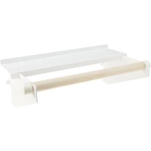 Wall Control Paper Towel Holder and Dowel Rod Pegboard Shelf Assembly for Wall Control Pegboard and Slotted Tool Board - White