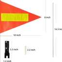 Bike Safety Flag with Pole 2 Sets, 6-Foot Adjustable Height Sturdy Fiberglass Tear-Resistant Waterproof Orange Safety Flag (Red Yellow and White)