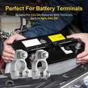 Battery Terminal Connectors, Heavy Duty Positive Negative Auto Car Marine, with 4 AWG Cable, 4 Pcs 2 Gauge Copper Lugs, 4 Heat Shrink Tubes, 2 Terminal Covers