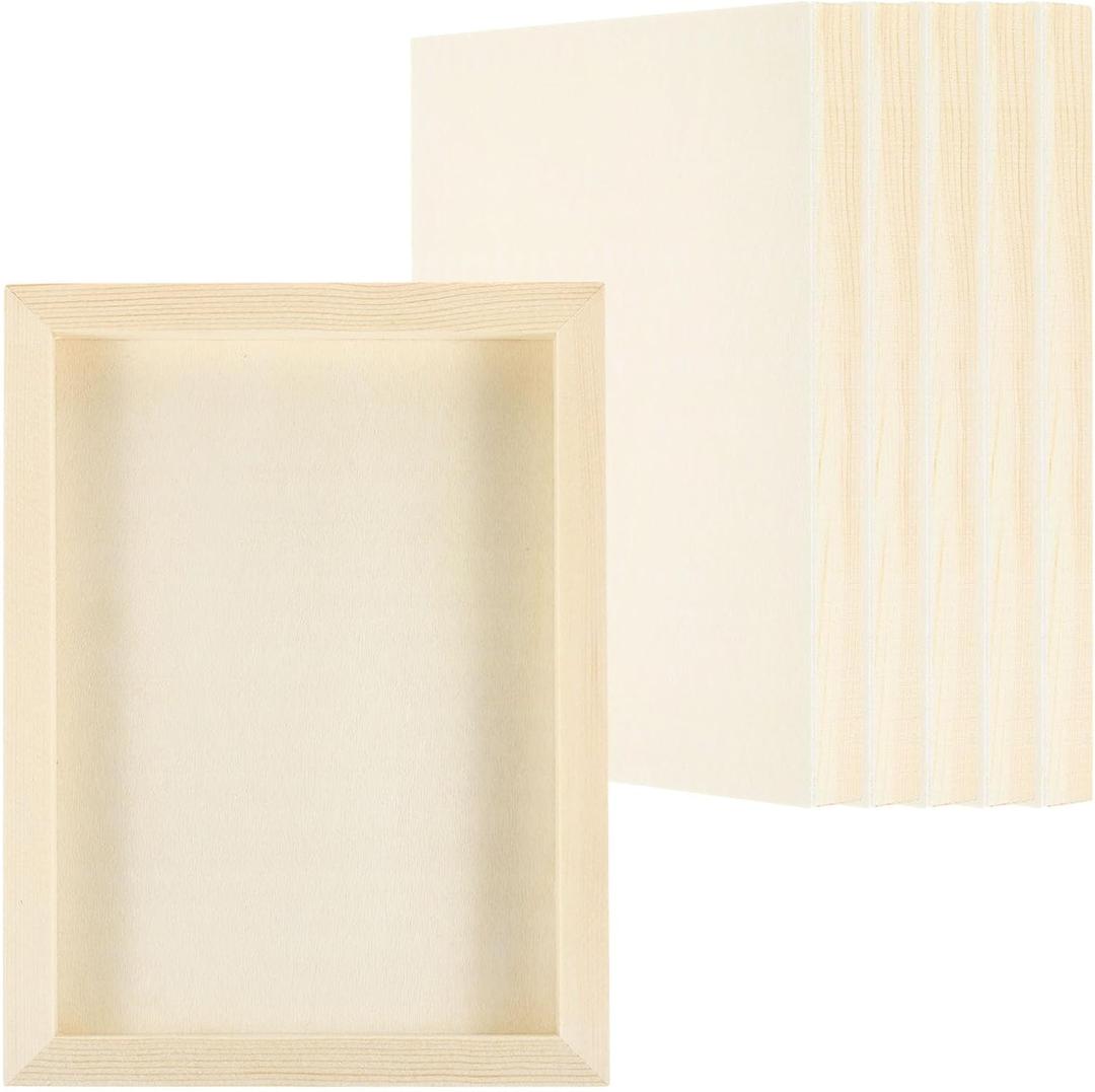 PATIKIL 6"x8" Wood Panels Board, 6 Pack Unfinished Square Art Wood Canvas Panel Painting Boards for DIY Craft Painting Use, Wood Color (6"x8")