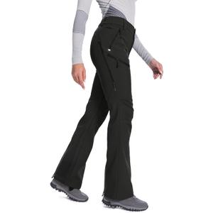 Moosehill Women's-Snow-Ski-Pants Fleece lined Waterproof Insulated Softshell for Winter Hiking Snowboarding Outdoor (Black)