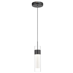 kudos Black Pendant Light Fixture, Modern LED Pendant Light with Clear Glass and Milk Glass, Pendant Light for Kitchen Island, KDPL10-BK-2PK