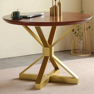 Metal Table Base,Modern Pedestal Dinning Table Legs with Suction Cups,Metal Modern Coffee Table (Gold, 30" H*27.6" W)