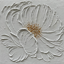Diathou Hand Painted White Flower Texture Art 36x36 Inch Abstract Home Wall Decoration Art