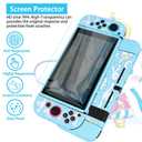 TIKOdirect Carrying Case for Switch, Cute Portable Travel Bag Accessories with Soft Protective Cover, Screen Protectors and Thumb Grip caps, Game Card Case 7in1, Blue