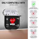 for Airpods 2nd Generation Case, Cute Cool Red Heart Pattern Protective TPU Soft Cases for Airpods Case 2nd/1st Gen, Shockproof for Airpods Case Men Women with Lanyard & Keychain