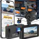A26G Dash Cam Front and Rear Camera with Voice Control,Car Cameras Dashcam for Cars with WiFi, GPS, 64G Card, 24H Parking Monitor, G-Sensor,IR Night Vision,Loop Recording