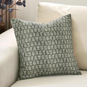 DOMVITUS Floral Pillow Covers, 18x18 Pillow Cover, Couch Pillows for Living Room, Decorative Farmhouse Accent Print Throw Pillow Covers, 1PC, Mineral Green