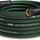 Heavy Duty Garden Hose 25ft, NON-EXPANDABLE Flexible Water Hose, Kink Resistant Lightweight Hybrid Hose, Leakproof Hose Male to Female Fittings