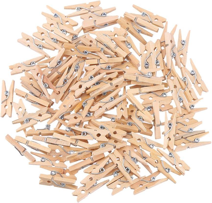 DECORA Sturdy 1 Inch Mini Wooden Craft Clothespins 100pcs (2.5cm/100pcs)