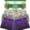 Cedar Chips and Lavender Sachets (20 Pack) - Stop Clothes Damage - Cedar and Lavendar Home Fragrance Sachets for Drawers and Closets