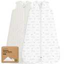 2Pack Baby Sleep Sacks, Zipper Wearable Blanket0.5TOG Organic Cotton,Lightweight,Soft Cozy Toddler Sleeping Sack 12-24 months,Easy to Wear Large Newborn Transition Swaddles Sleepsacks(BumbleBear, L)