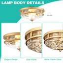 Edwarmlux Flush Mount Ceiling Lights, 2-Light Farmhouse Close to Ceiling Light, Industrial Ceiling Lighting Fixture for Kitchen Hallway Bedroom Living Room Stairways Porch (Gold)