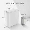 TIPGO Automatic Motion Sensor Bathroom Trash Can with Lid, 2.6 Gallon Touchless Trash Bin, Smart Garbage Can Plastic Slim Wastebasket for Bedroom, Office, Dorm (White)
