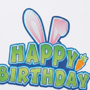 Cartoon Happy Birthday Cake Topper 4 Pack (Bunny)