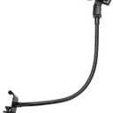 PATIKIL 18.5" Gooseneck Desk Mic Stand, Flexible Arm Desktop Microphone Stand with Clip, 3/8" to 5/8" Microphone Spring Clip for Singing Speech, Black