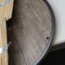 NSdirect Round Coffee Table, 25.6" Small Coffee Table for Living Room,2-Tier Rustic Wood Desktop with Storage Shelf Modern Design Home Furniture(Light Walnut)