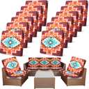 Newwiee 12 Pcs Patio Stretch Outdoor Cushion Covers Sofa Couch Covers Replacement Couch Slipcover for Sofa Seat Chair Porch Patio Furniture Protector, Flexibility and Washable(Novel,Multicolor)