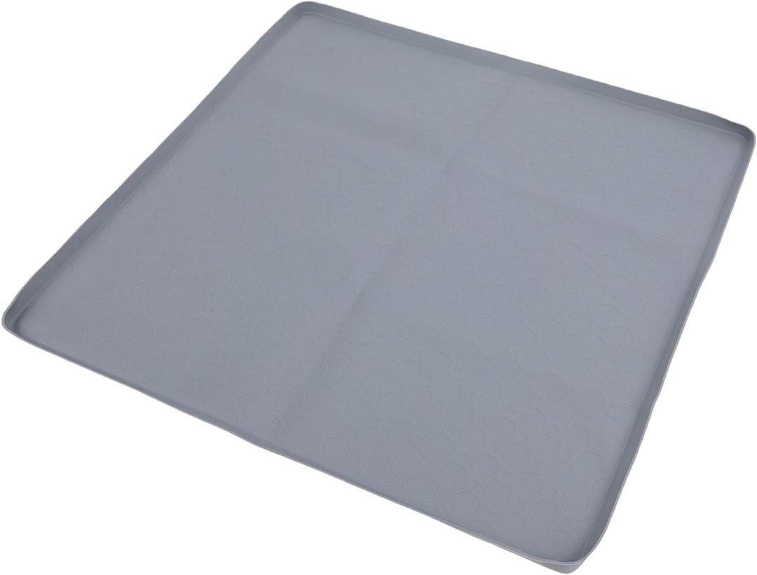 Haofy Mini Fridge Mat 19.69x19.69in with 1.5cm Raised Edges for Leakproof Protection Silicone Anti Slip Pad for Small Appliances, RV Life, Daily Use (Gray)
