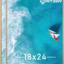 Natural 18x24 Picture Frame Set of 2 Slide-In Strips Wall Hanging Frame | Lightweight yet Sturdy Scratch-Proof 18 x 24 Inch Frame for 18by24 Poster Horizontally/Vertically - 2 Packs|Natural|18x24