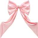 Coquette Large Satin Bow, 24 x 42 Inches, Pink Giant Bow Ribbon Tie for Coquette Room Decor, Birthday Party Backdrop Wall Decoration (Pink)