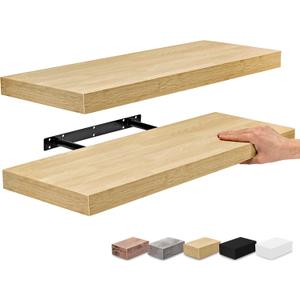 Sorbus Floating Shelves, Wall Shelves for Bedroom, Kitchen, Living Room, Home Decor 24 x 9 Inch Wall Mounted Floating Shelves for Wall, 2 Maple Wood