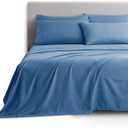 Clara Clark Twin Sheets, 5 Piece Set - Hotel Luxury Sheets for Twin Size Bed, Super Soft Bedding Set, Twin Size, Blue Heaven
