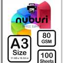 Premium A3 Size Printer Paper - Smooth Bright White Printing Surface - Professional Quality - 11.69 x 16.53 in - 297 x 420 mm (100 Sheets)
